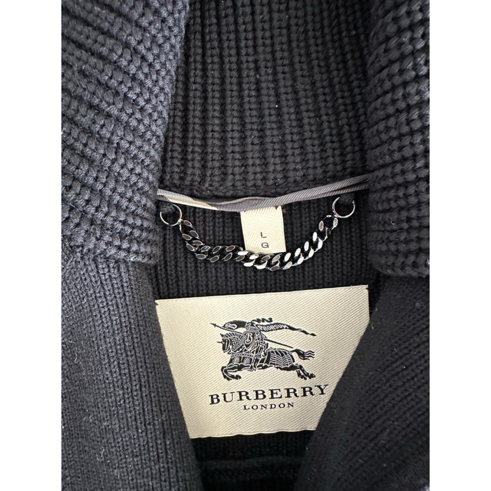 Women's Burberry Knit Jacket Size L Black - Picture 4 of 13